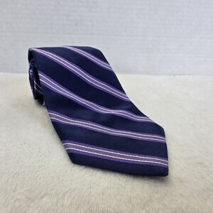 Brooks Brothers "346" Navy Blue Purple White Striped All Silk Rep Tie Executive